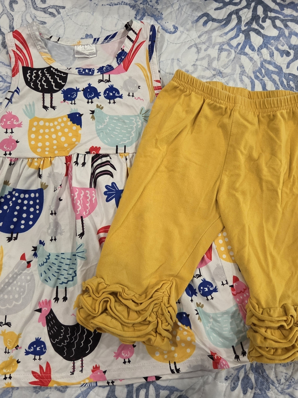 Unbranded Yellow Ruffle-Hem Capri Leggings for Kids